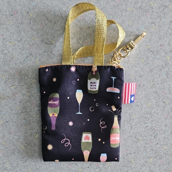 Chic Black Mini Tote with Gold Handles Coin Purse - Picture 12 of 15